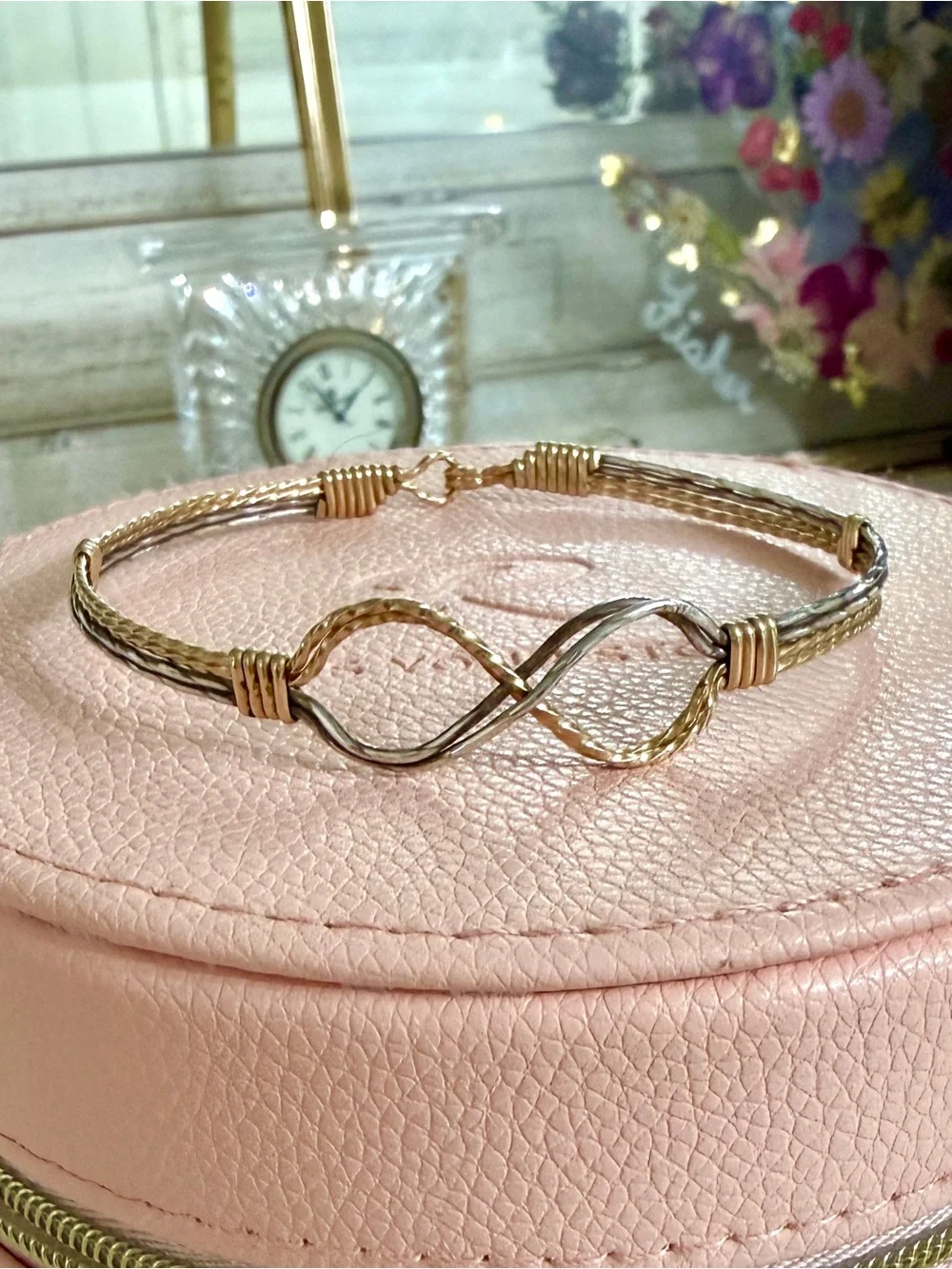 Ronaldo Gold Two-Tone Infinity Bangle Bracelet - Women Jewelry